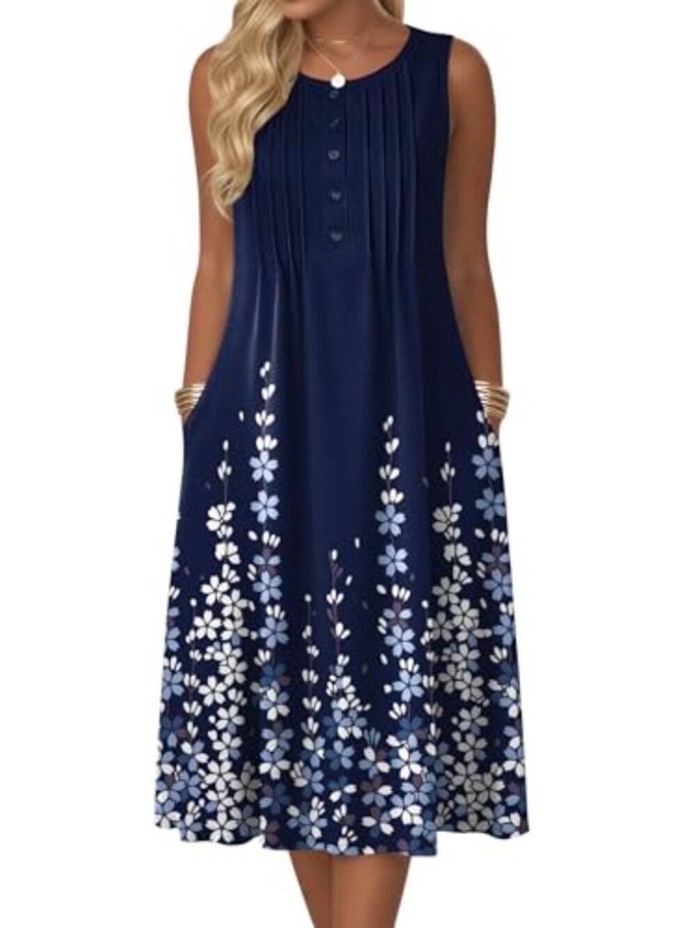 🆕 Summer Dresses for Women Flowy Aline Casual Midi Tank Dress Beach Boho - Picture 4 of 5